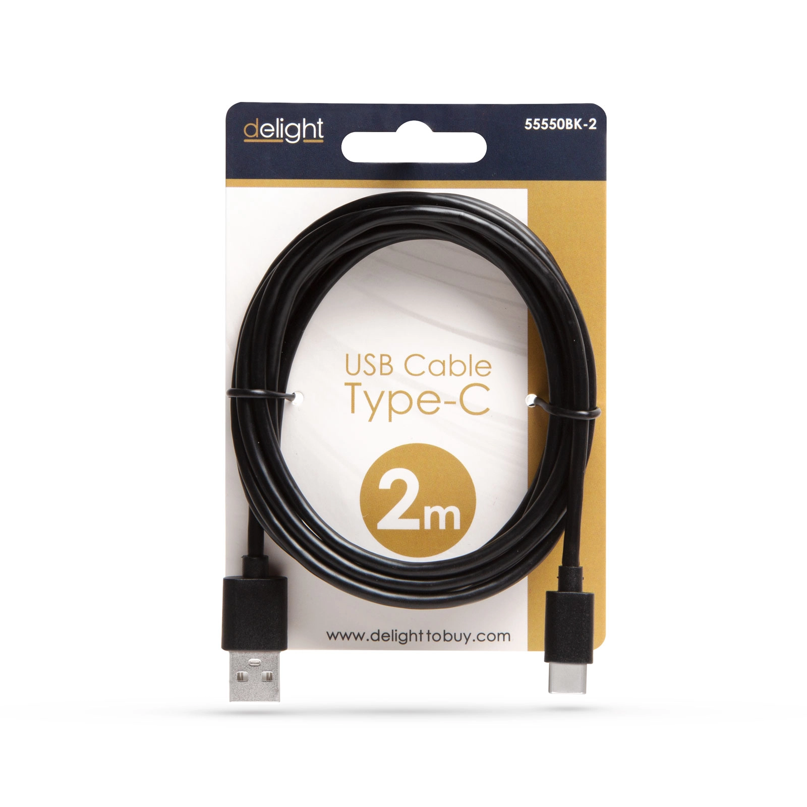 Adatkábel – USB Type-C – fekete – 2 m (töltőkábel)