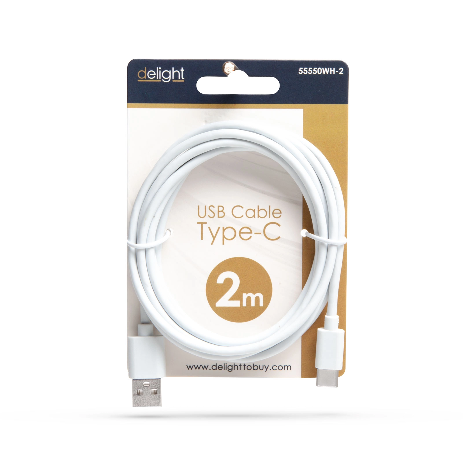 Adatkábel – USB Type-C – fehér – 2 m (töltőkábel)