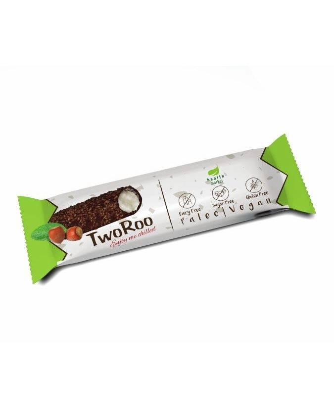 Health Market TwoRoo mogyorós rúd étcsokoládéval mártva, eritrittel és steviával 30 g
