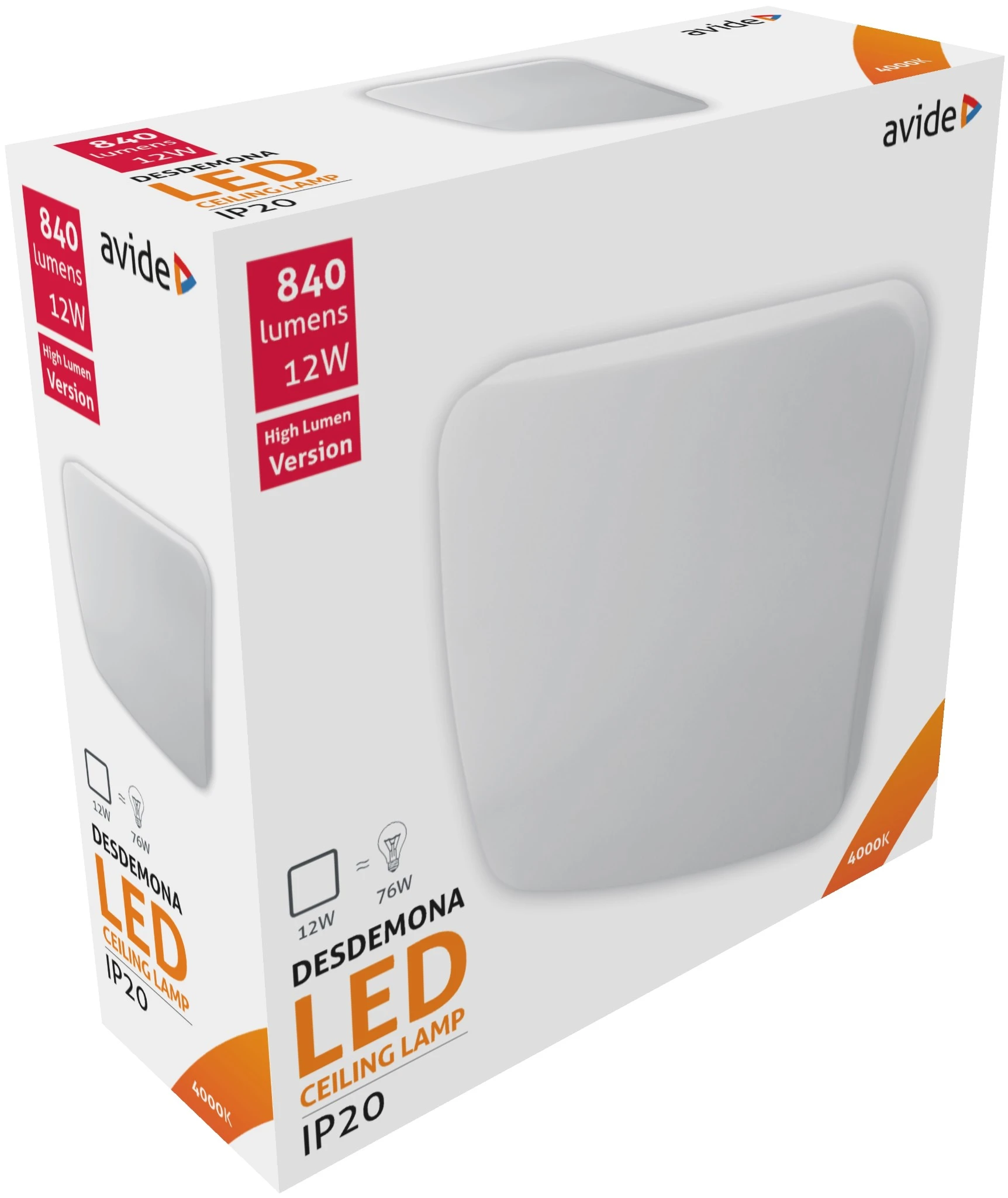 Avide LED Mennyezeti Lámpa Négyzetes Desdemona 12W 280*90mm NW 4000K | KÜLÖN CSOMAG |