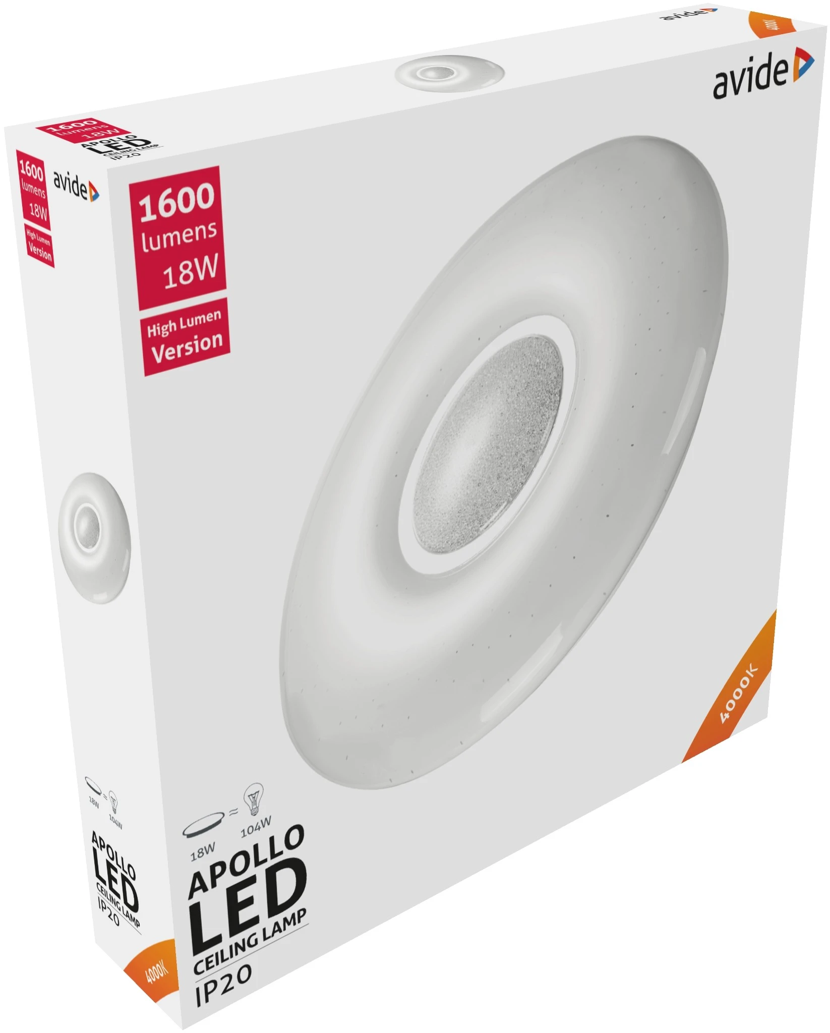 Avide LED Mennyezeti Lámpa Apollo 18W 348*62mm NW 4000K | KÜLÖN CSOMAG |