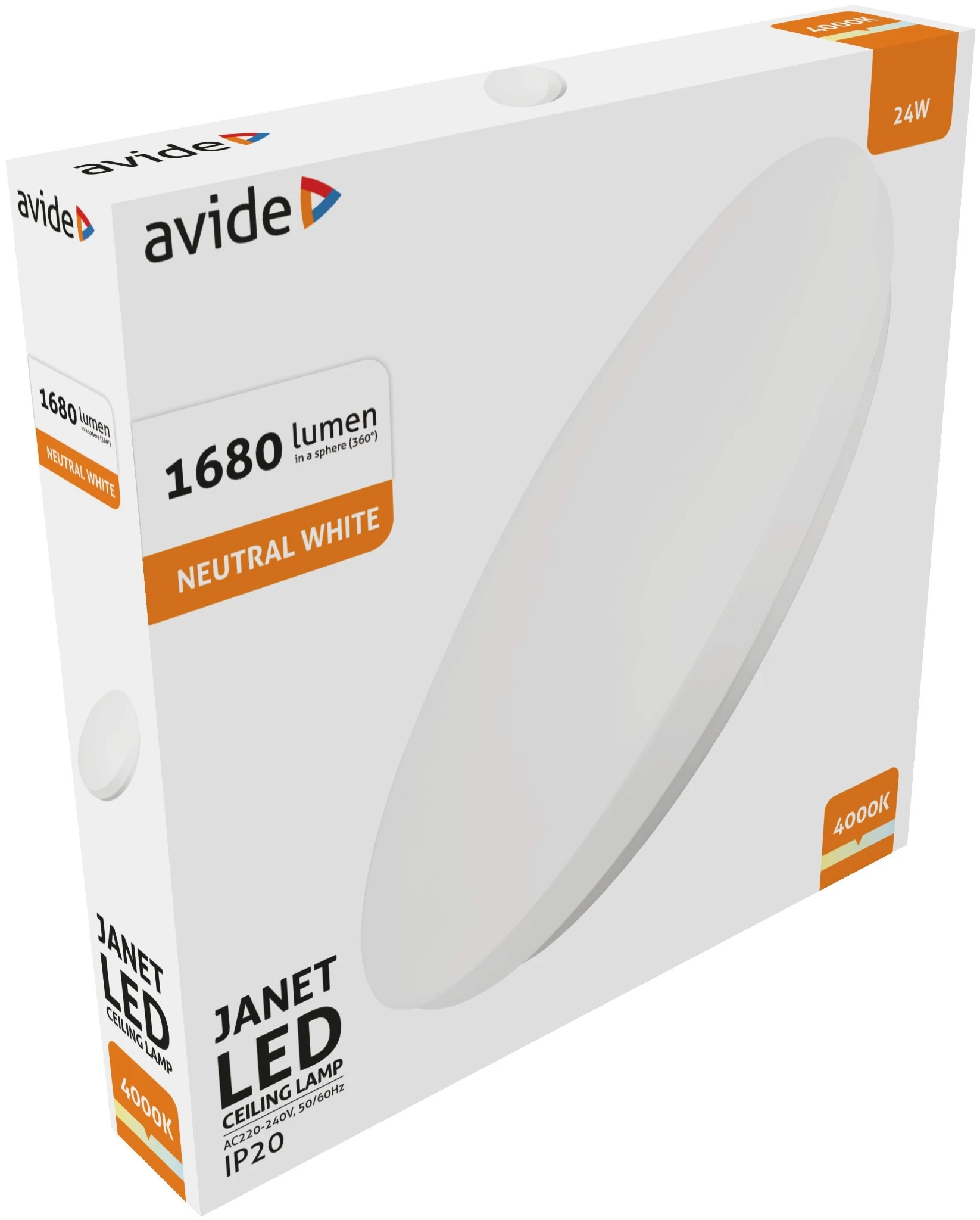 Avide LED Mennyezeti Lámpa Janet 24W 380*60mm NW 4000K | KÜLÖN CSOMAG |