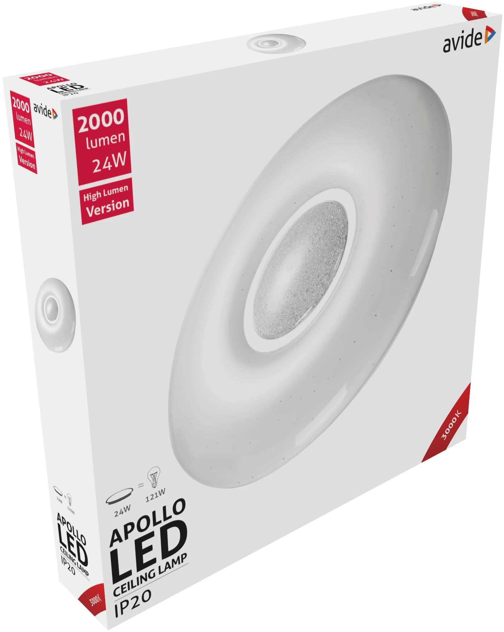 Avide LED Mennyezeti Lámpa Apollo 24W 410*70mm WW 3000K | KÜLÖN CSOMAG |