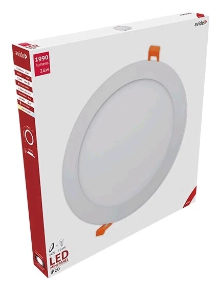 Avide LED Beépíthető Kerek Mennyezeti Lámpa ALU 24W WW 3000K | KÜLÖN CSOMAG |