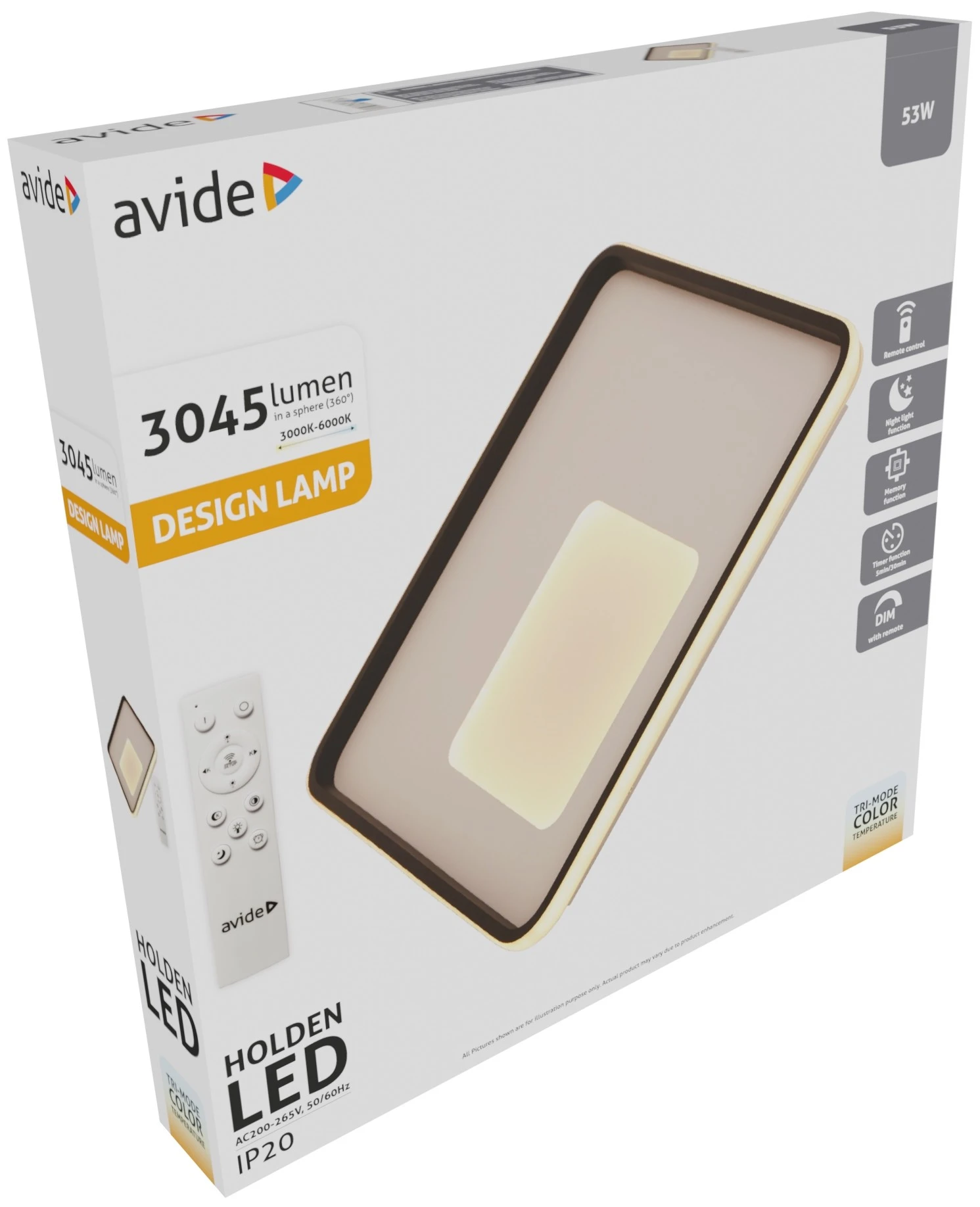 Avide Design Mennyezeti Lámpa Holden RF Távirányítóval | KÜLÖN CSOMAG |