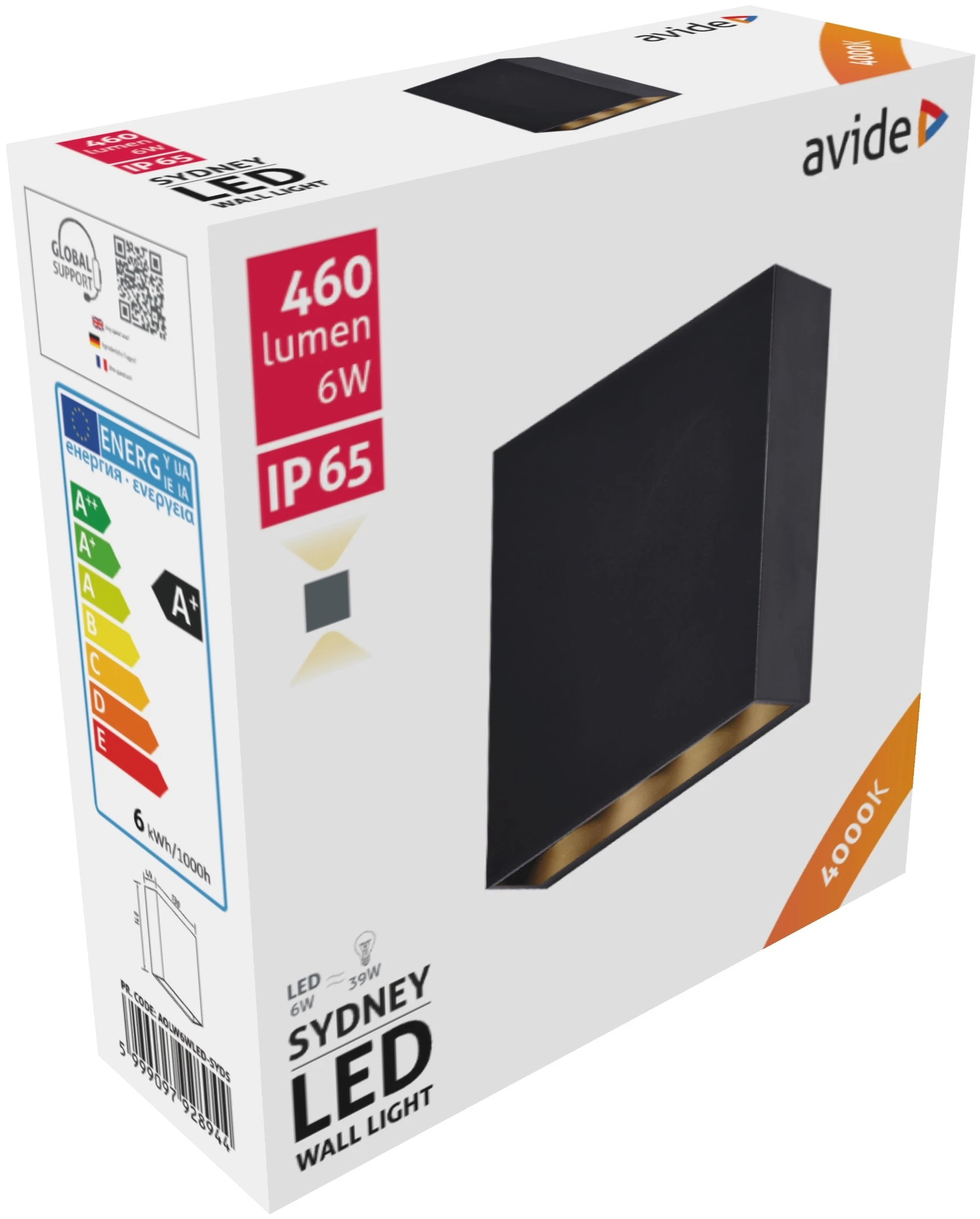 Avide kültéri fali lámpa Sydney 2 irányú LED 6W NW IP65 13cm | KÜLÖN CSOMAG |