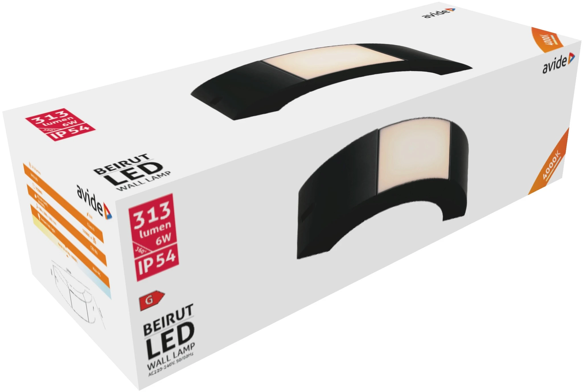 Avide kültéri fali lámpa Beirut 6W NW IP54 | KÜLÖN CSOMAG |