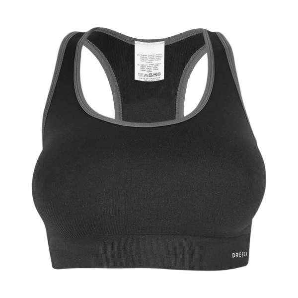 Dressa Active seamless varrás nélküli női top sportmelltartó – fekete | KÜLÖN CSOMAG |