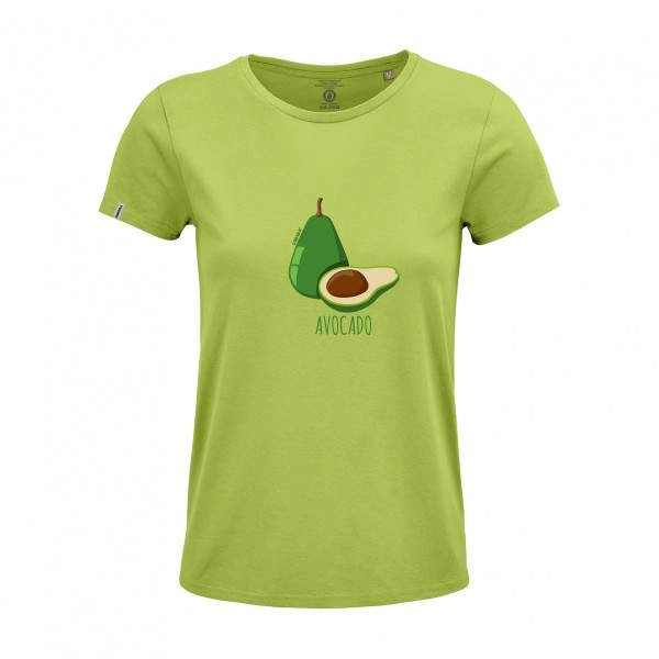 Dressa Avocado mintás női környakú rövid ujjú biopamut póló – zöld | KÜLÖN CSOMAG |