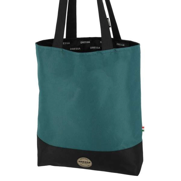 Dressa Bag női shopper táska cipzáros zsebbel – petrolzöld | KÜLÖN CSOMAG |