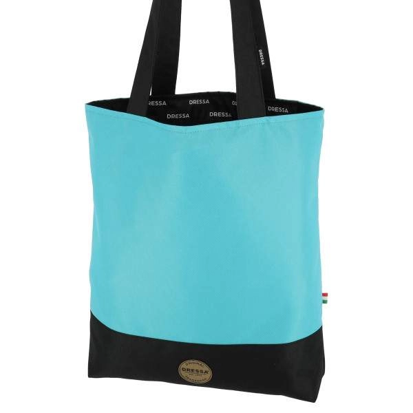 Dressa Bag női shopper táska cipzáros zsebbel – türkizkék | KÜLÖN CSOMAG |