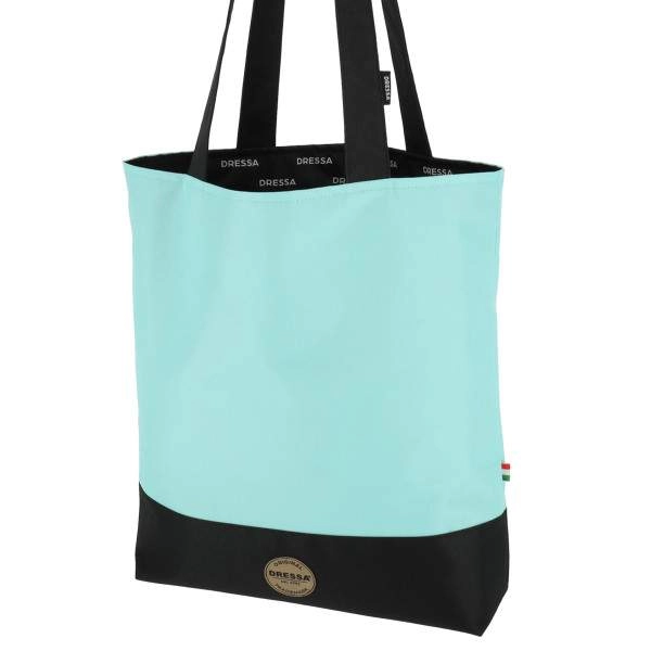 Dressa Bag női shopper táska cipzáros zsebbel – vízkék | KÜLÖN CSOMAG |
