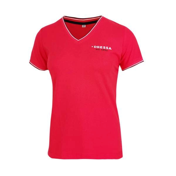 Dressa Collection V nyakú női piké póló – piros | KÜLÖN CSOMAG |
