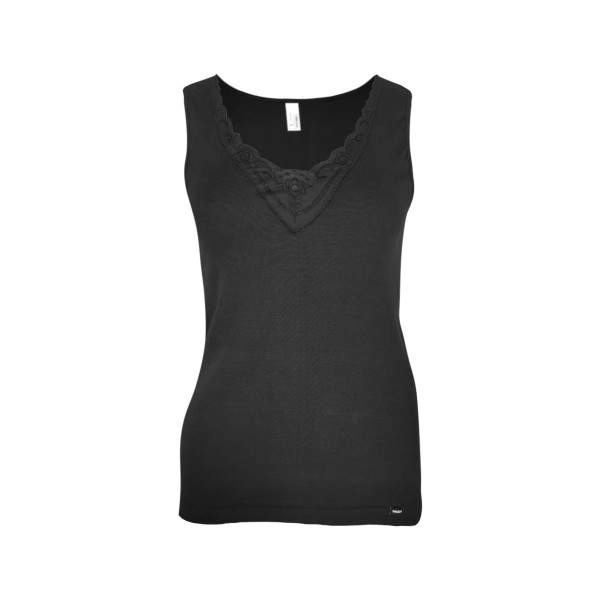 Dressa Everyday csipkés női pamut trikó – fekete | KÜLÖN CSOMAG |