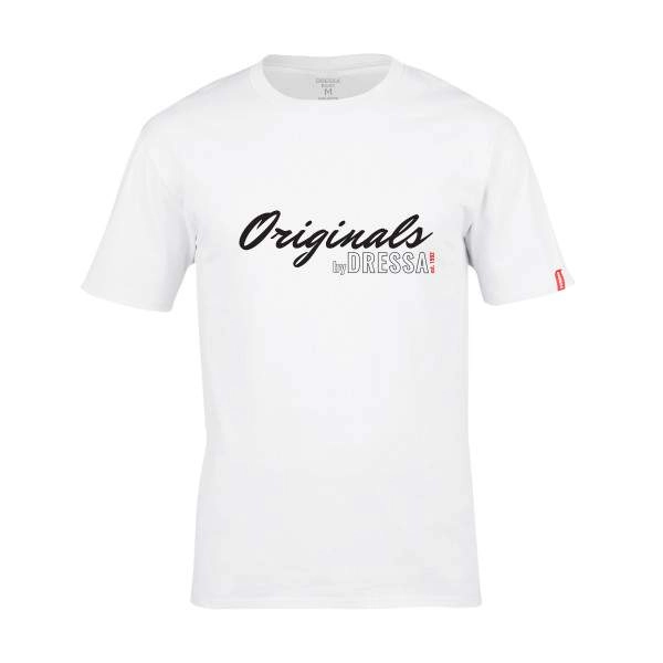 Dressa Originals feliratos környakú rövid ujjú pamut póló – fehér | KÜLÖN CSOMAG |