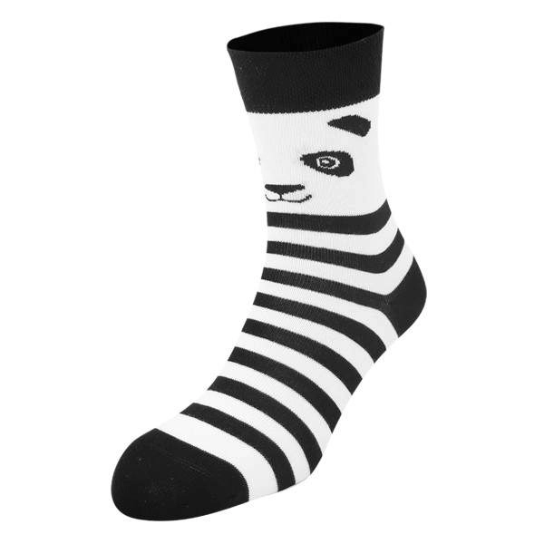 Dressa pamut csíkos pandás zokni – fehér-fekete | KÜLÖN CSOMAG |