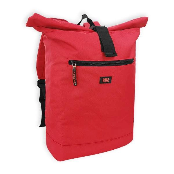 Dressa Rolltop Recycled laptoptartós csavart tetejű hátizsák – piros | KÜLÖN CSOMAG |