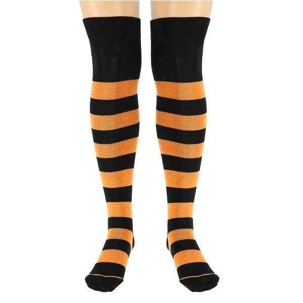 Dressa Socks csíkos pamut combzokni – fekete-narancssárga | KÜLÖN CSOMAG |