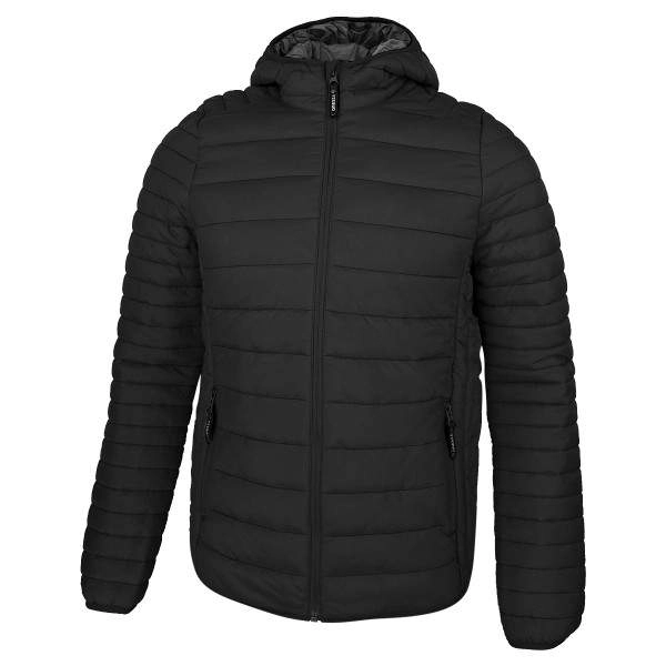 Dressa Sport steppelt férfi könnyű tokba hajtható kapucnis dzseki – fekete | KÜLÖN CSOMAG |