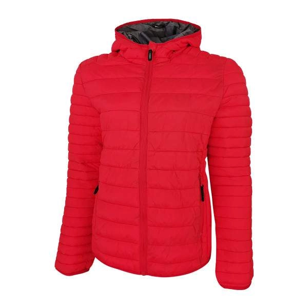 Dressa Sport steppelt női könnyű tokba hajtható kapucnis dzseki – piros | KÜLÖN CSOMAG |