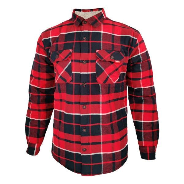 Dressa Vintage Overshirt vastag bélelt kockás férfi flanel favágó ing – piros | KÜLÖN CSOMAG |