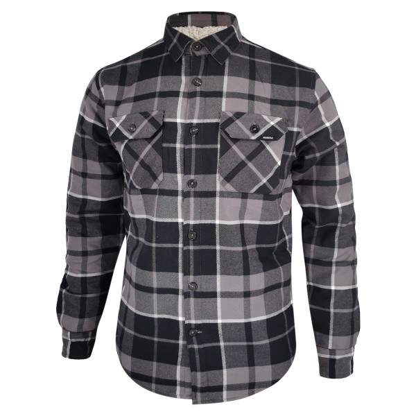 Dressa Vintage Overshirt vastag bélelt kockás férfi flanel favágó ing – szürke | KÜLÖN CSOMAG |