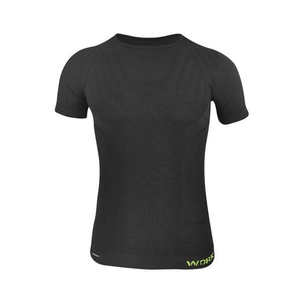 Dressa Work rövid ujjú varrás nélküli férfi fitness és edző póló – fekete | KÜLÖN CSOMAG |