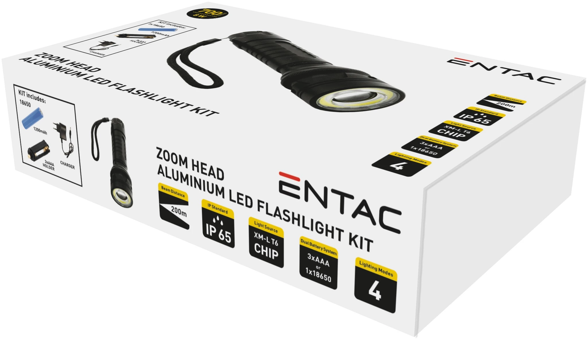 Elemlámpa Fókuszálható Alu 8W EFL-ZOOM-8W-ALU | KÜLÖN CSOMAG |