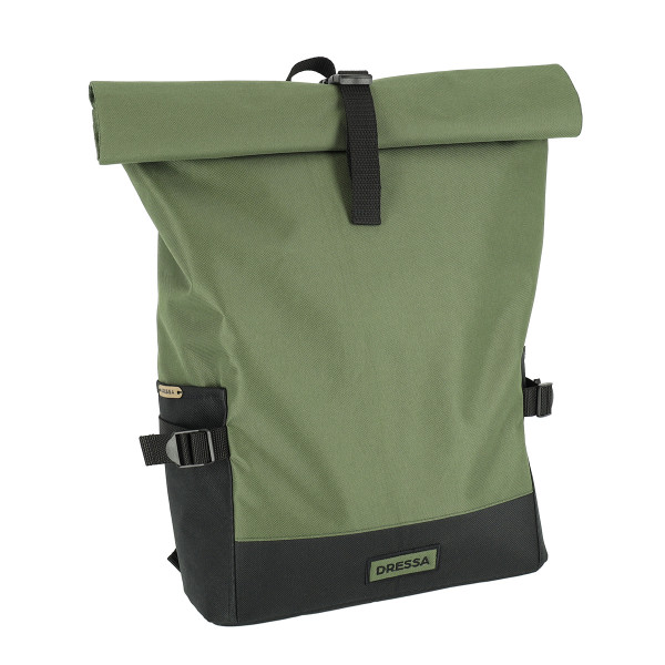 Dressa Bag laptoptartós csavart tetejű oldalzsebes hátizsák – olíva zöld | KÜLÖN CSOMAG |