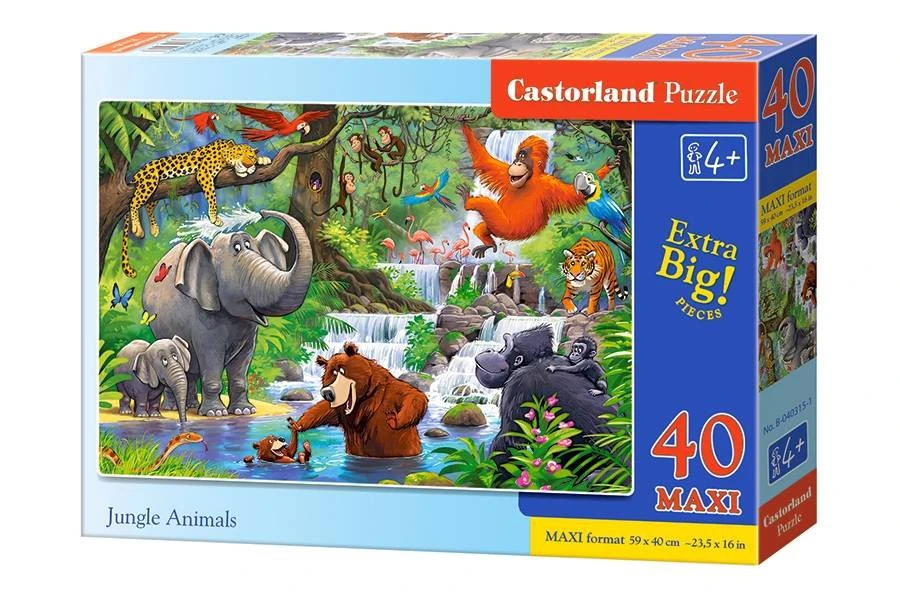 40 darabos extra méretű kirakó – Dzsungel állatai