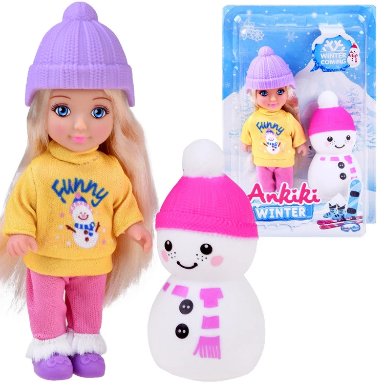 Ankiki Doll hosszú szőkehajú baba -hóemberrel