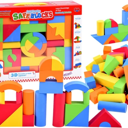 80 db os puha színes építőelem készlet