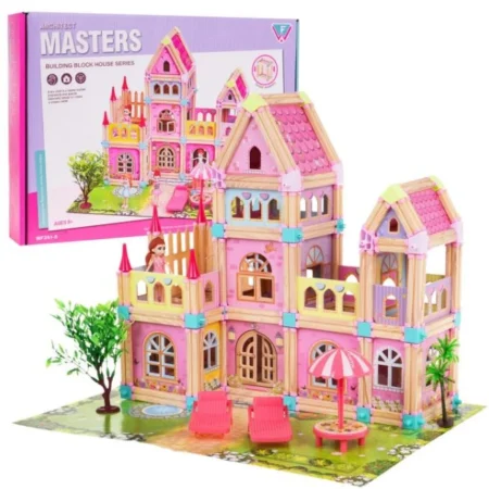 színes fa ház hercegnőkkel 183 elemből álló készlet