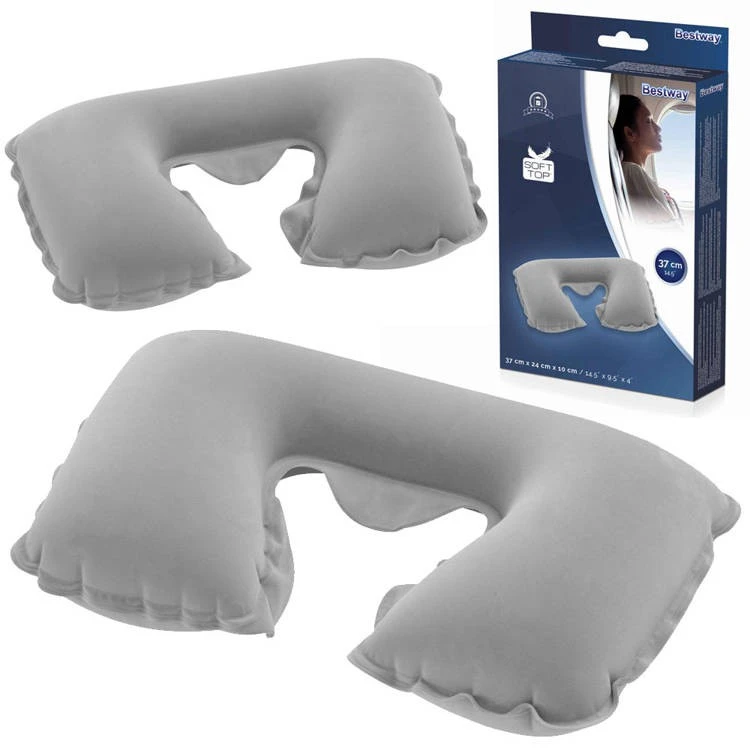 Bestway Flocked Air Neck Rest felfújható nyakpárna szürke színben