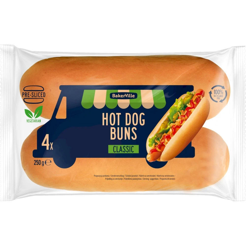 Hot-Dog kifli 250g Bakerville 4db/csomag