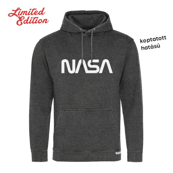 Nasa Worm kenguruzsebes kapucnis pulóver – Limited Edition – szürke | KÜLÖN CSOMAG |