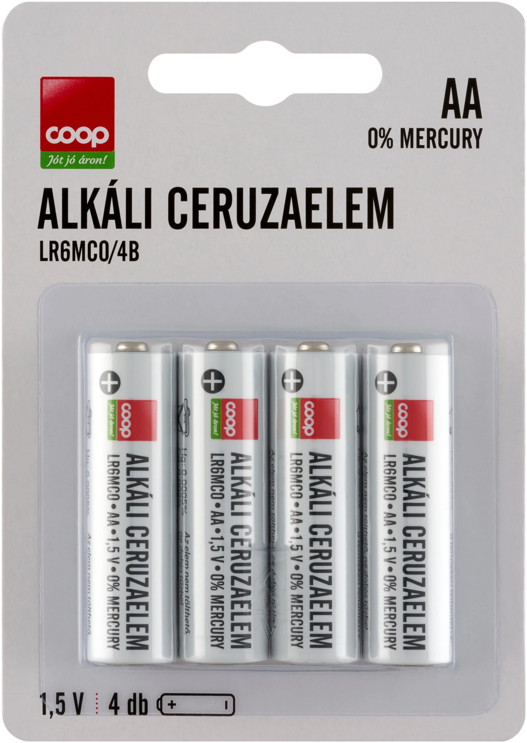 COOP ALKÁLI CERUZAELEM AA 1.5V 4DB