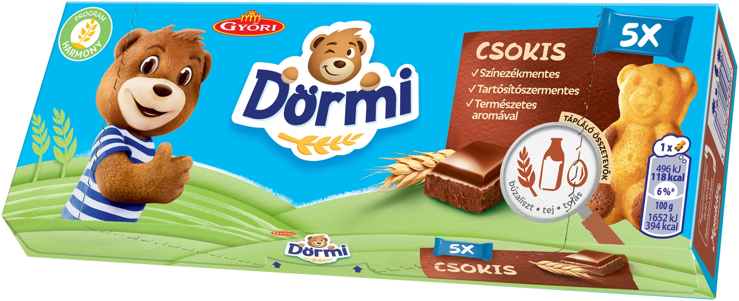 Dörmi csokoládés krémmel töltött puha piskóta 5X30GR