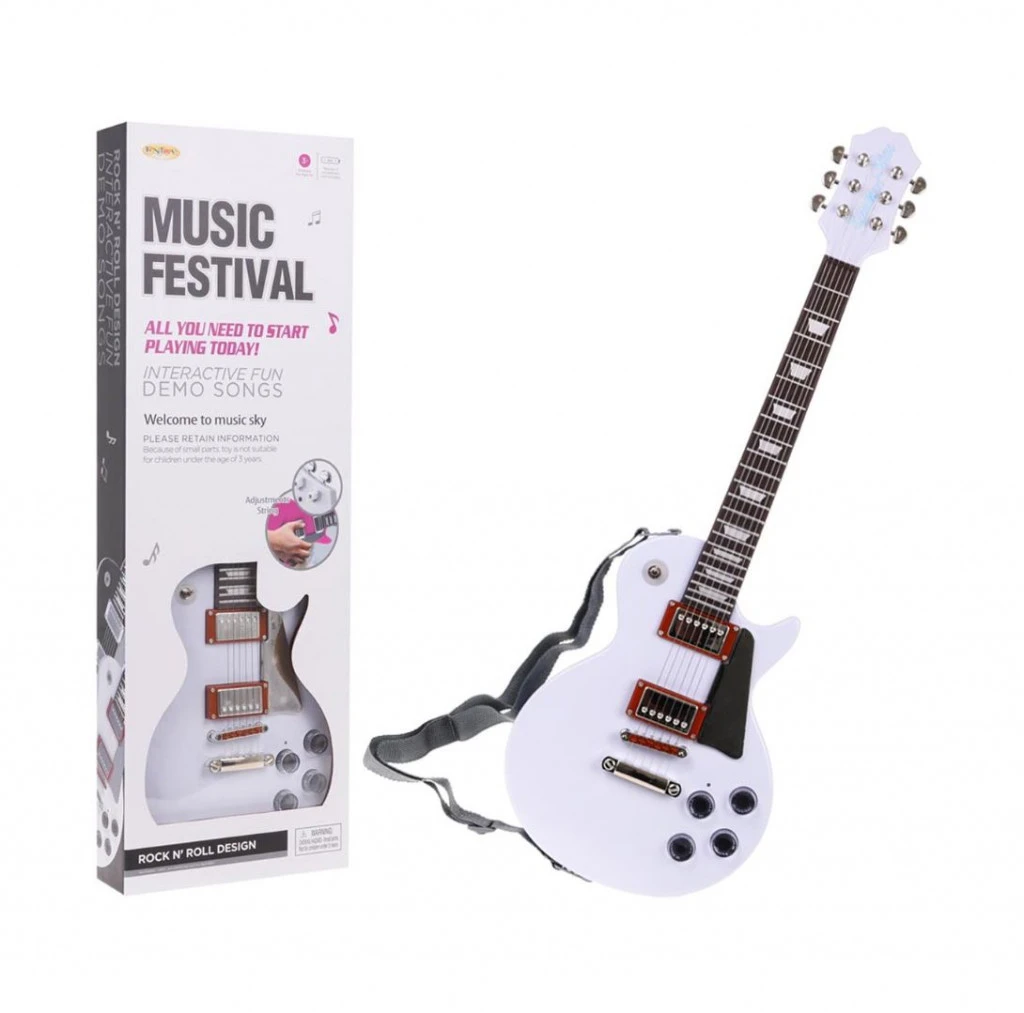 Fehér elektromos gitár gyerekeknek