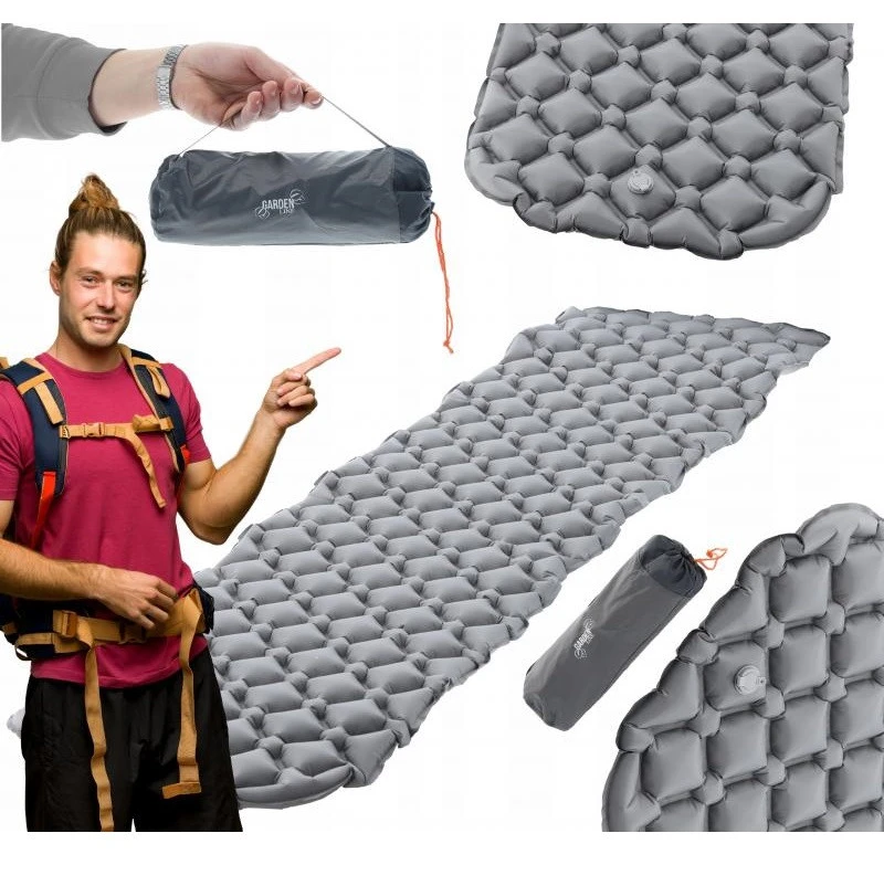 Felfújható kemping matrac – szürke 190 x 56 x 5.5 cm