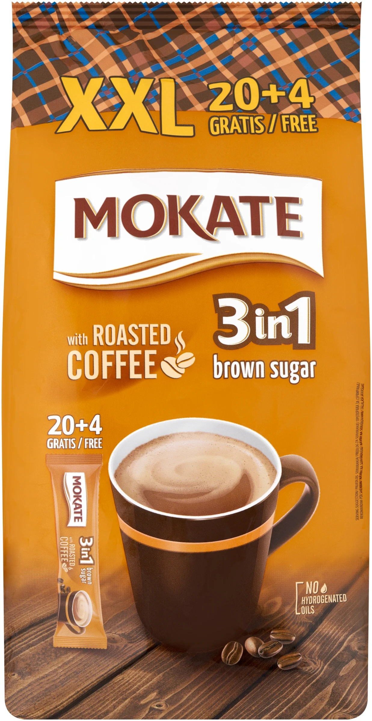 MOKATE 3IN1 BARNA CUKORRAL XXL 24X17G