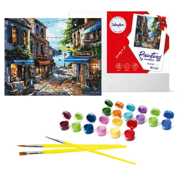 Számfestő készlet – Tengerparti éttermek (40×50 cm)