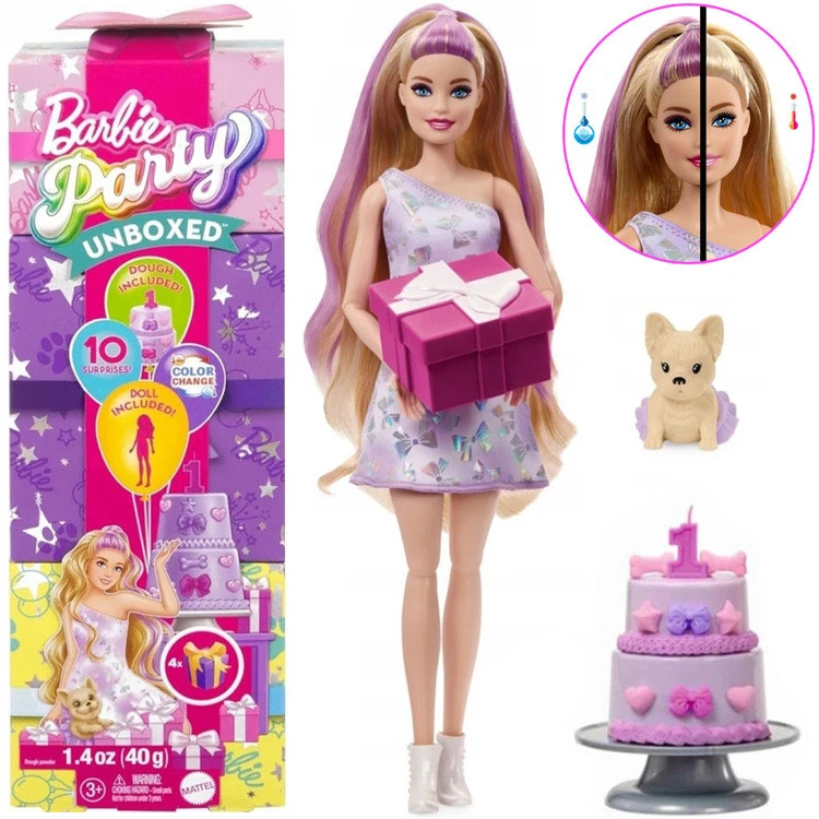 Mattel Barbie Party Unboxed – Születésnap csivaváával