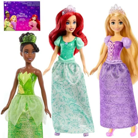 mattel disney hercegnők 3 babás szett: ariel + tiana + rapunzel