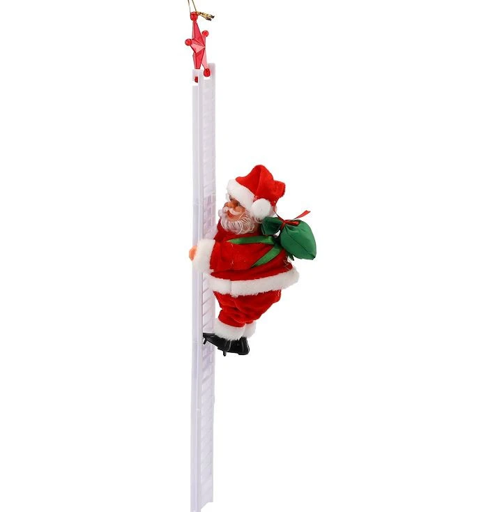 Létrán mászó mikulás figura  20,5 cm