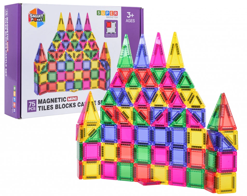 Mágneses építőkészlet – 75 darabos