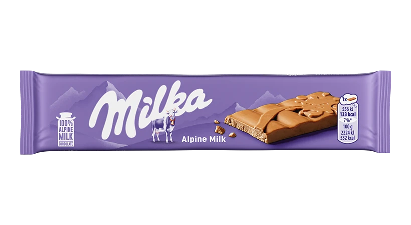 MILKA ALPESI TEJCSOKOLÁDÉ SZELET 25G