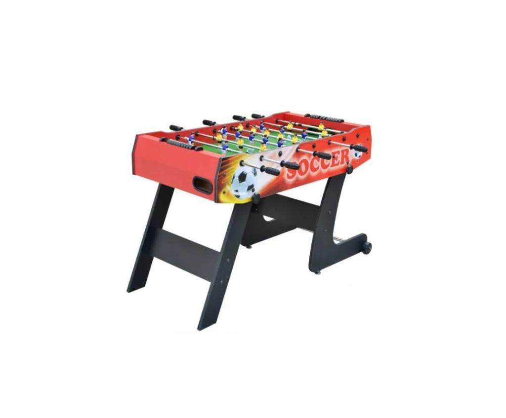 Összecsukhatós fa csocsó asztal piros színben – 121 x 60 x 80 cm