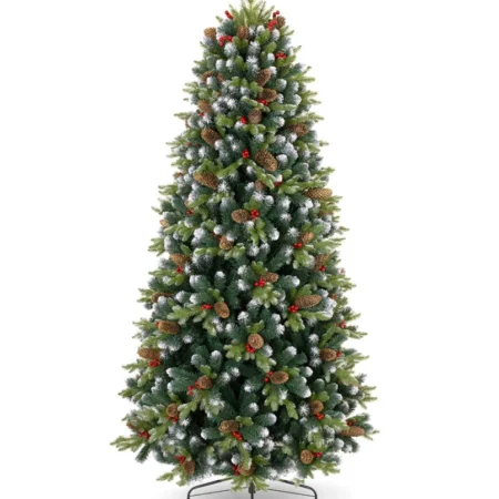 christmas dream műfenyő 3d s levelekkel, tobozzal dúsítva 220 cm