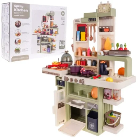 interaktív modern konyha számos kiegészítővel, hang és fényeffektusokkal